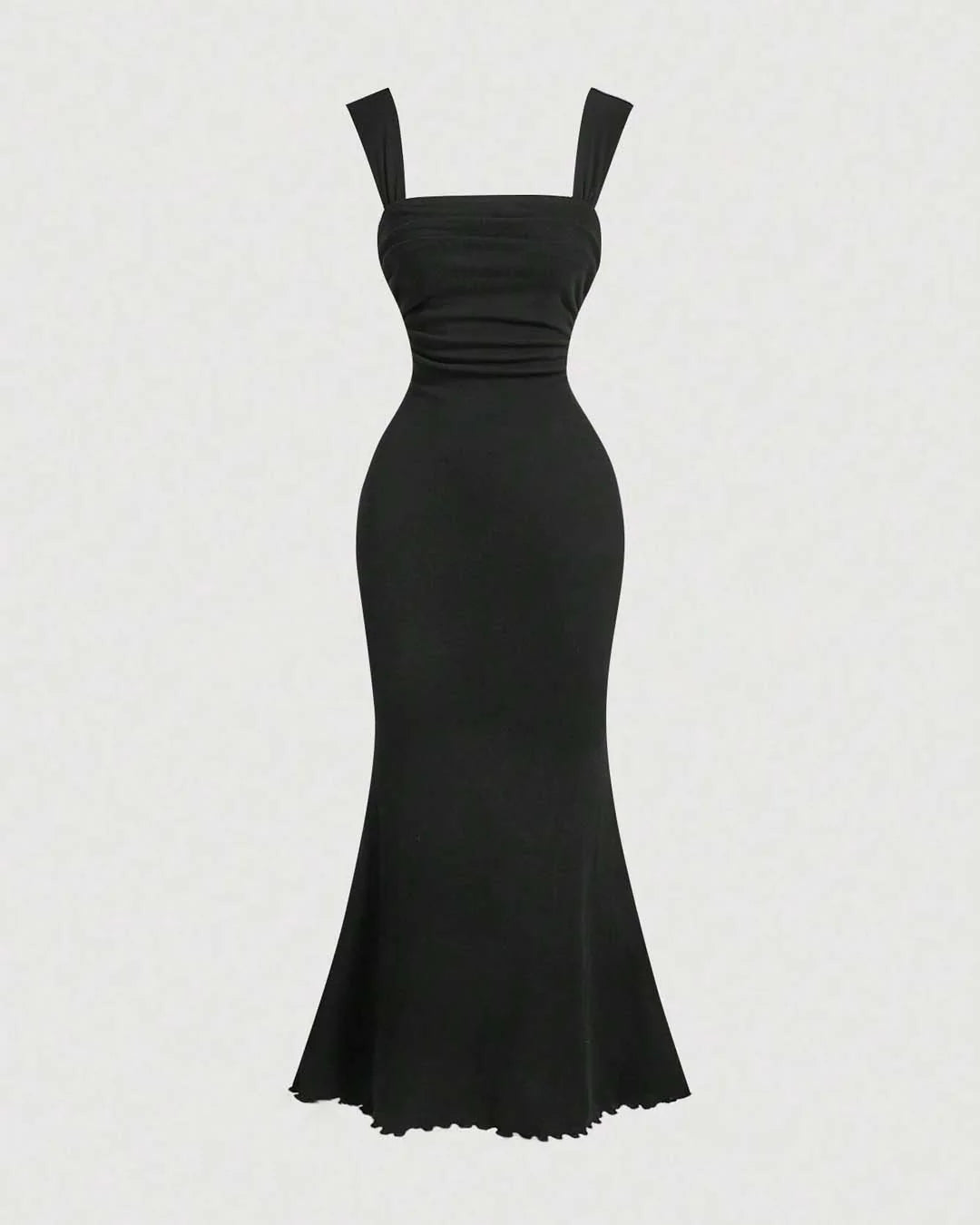 Black Mermaid Dress With Bow Back