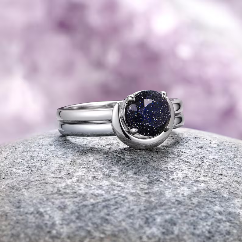 Starry Night Moon Ring