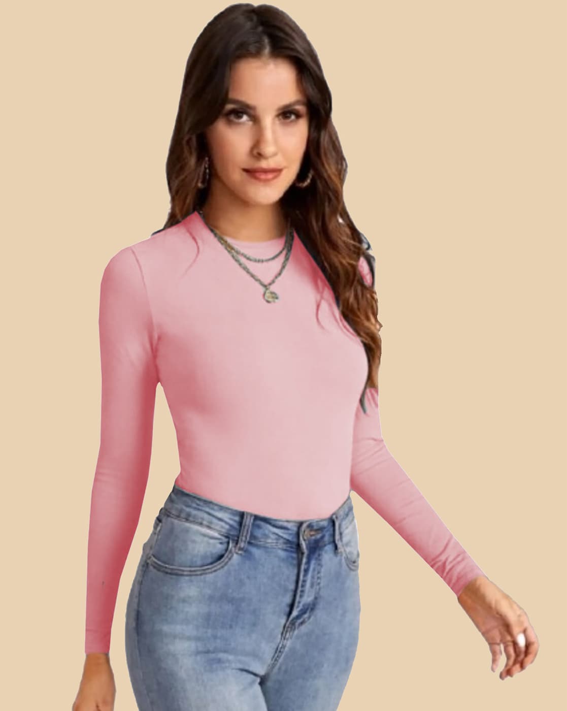 Round Neck Long Sleeves Top