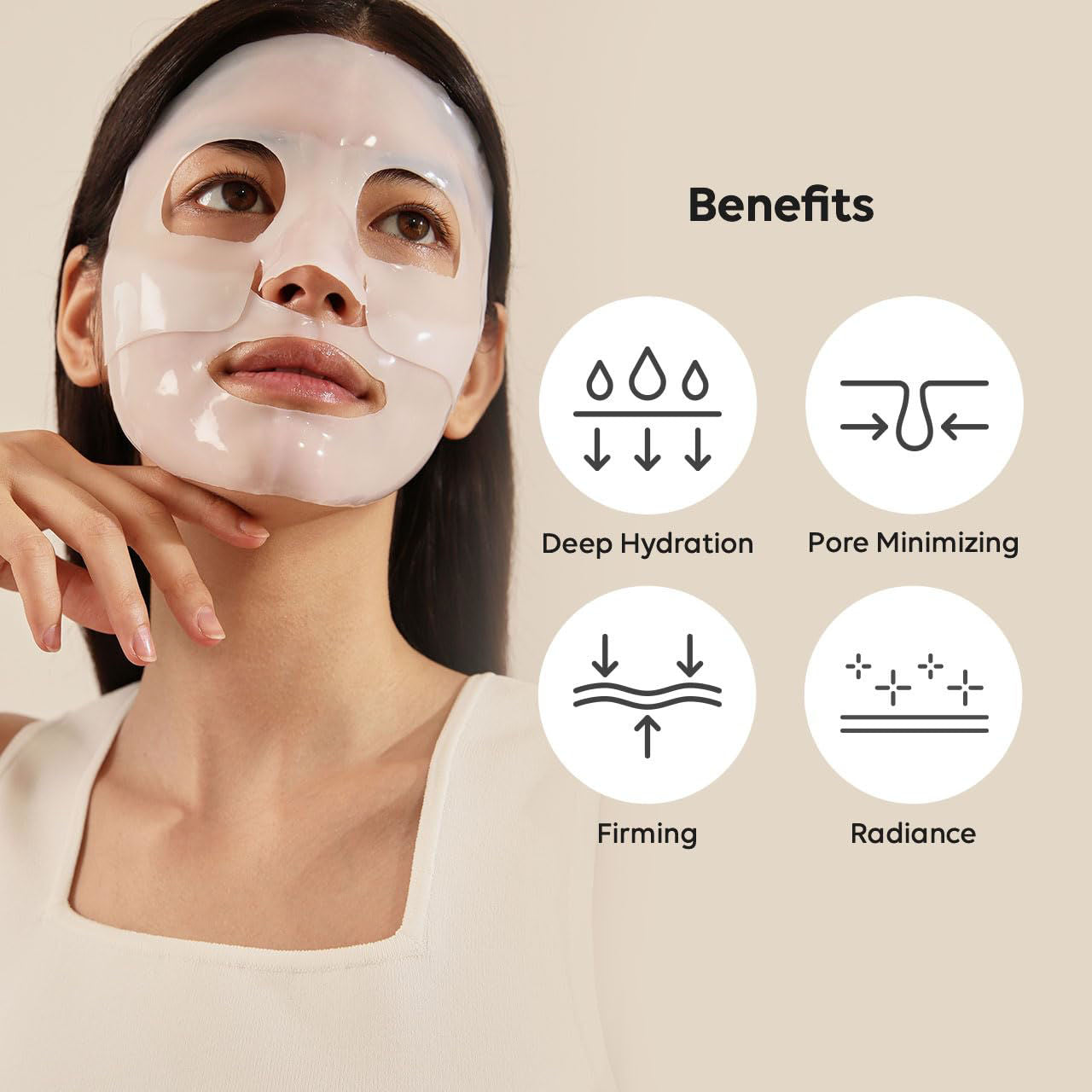 Viral Collagen Mask for Glass Skin Bio-Collagen Real Deep Mask, Overnight Mask, Hydrogel Mask Sheet, Pore Tightening, Hydrating, Low Molecular Collagen Face Mask | (Pack of 4)