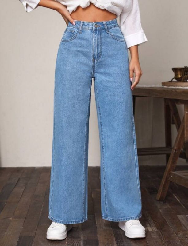 Highwaist Wide Leg Jeans - Light Blue