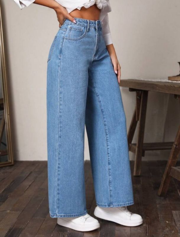 Highwaist Wide Leg Jeans - Light Blue