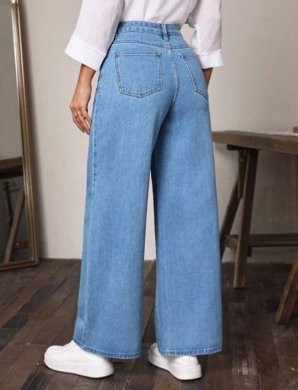 Highwaist Wide Leg Jeans - Light Blue