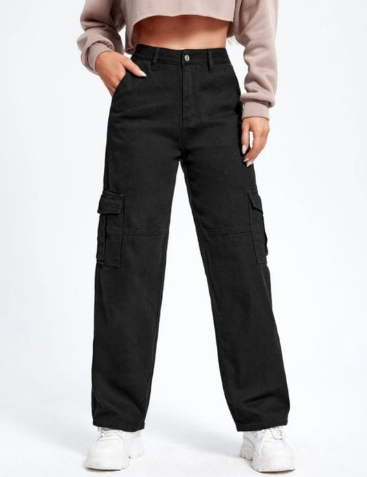 High waist Black Cargo