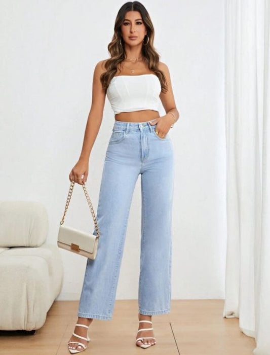 Light Waist Straight Leg Jeans