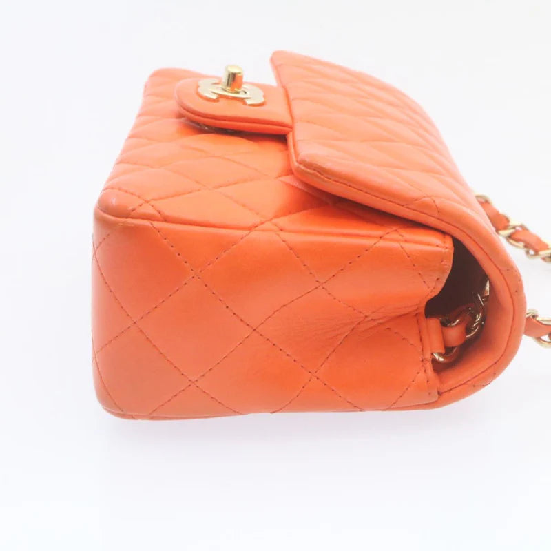 Matelassé Shoulder HandBag in Orange