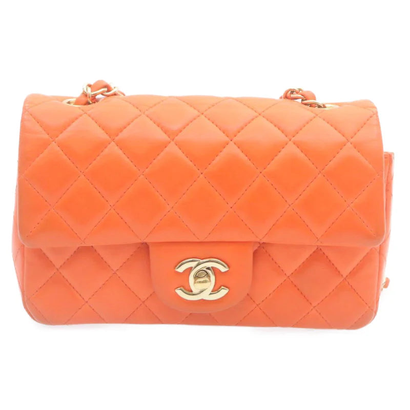 Matelassé Shoulder HandBag in Orange