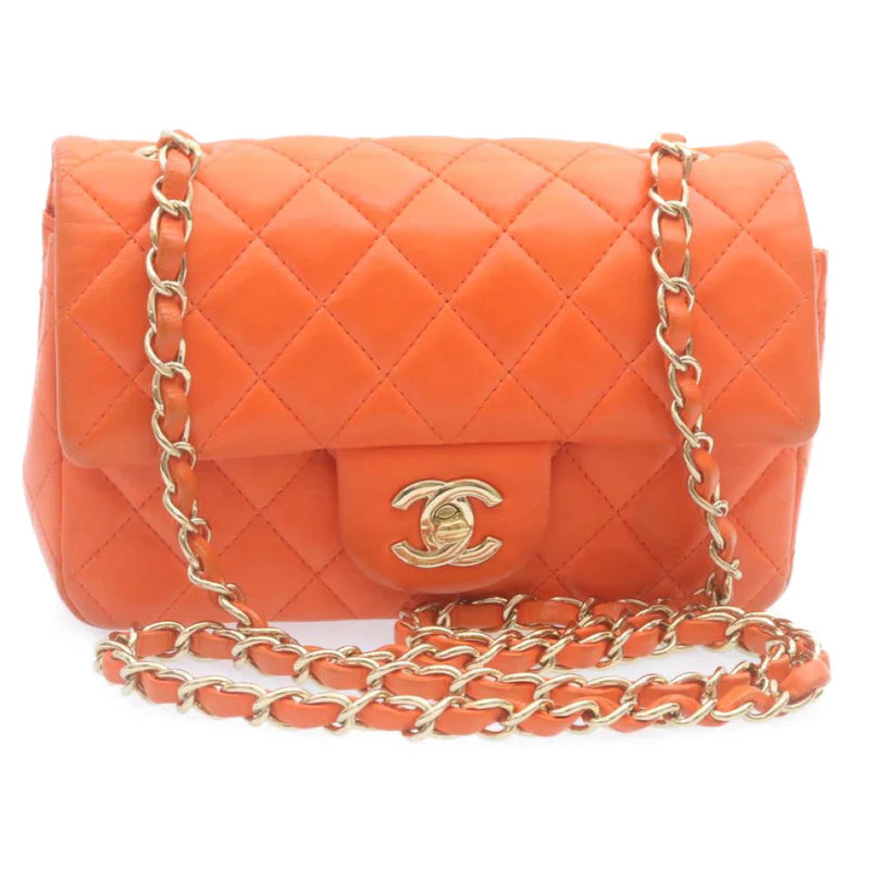 Matelassé Shoulder HandBag in Orange