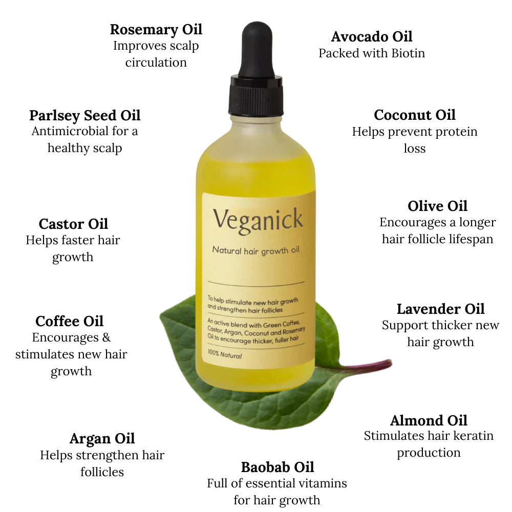 Veganick Natural Hair Growth Oil (Buy 1 Get 1 Free)