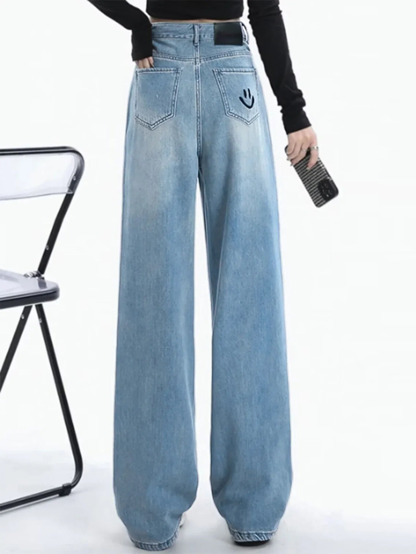 High Waist Straight Leg Jeans