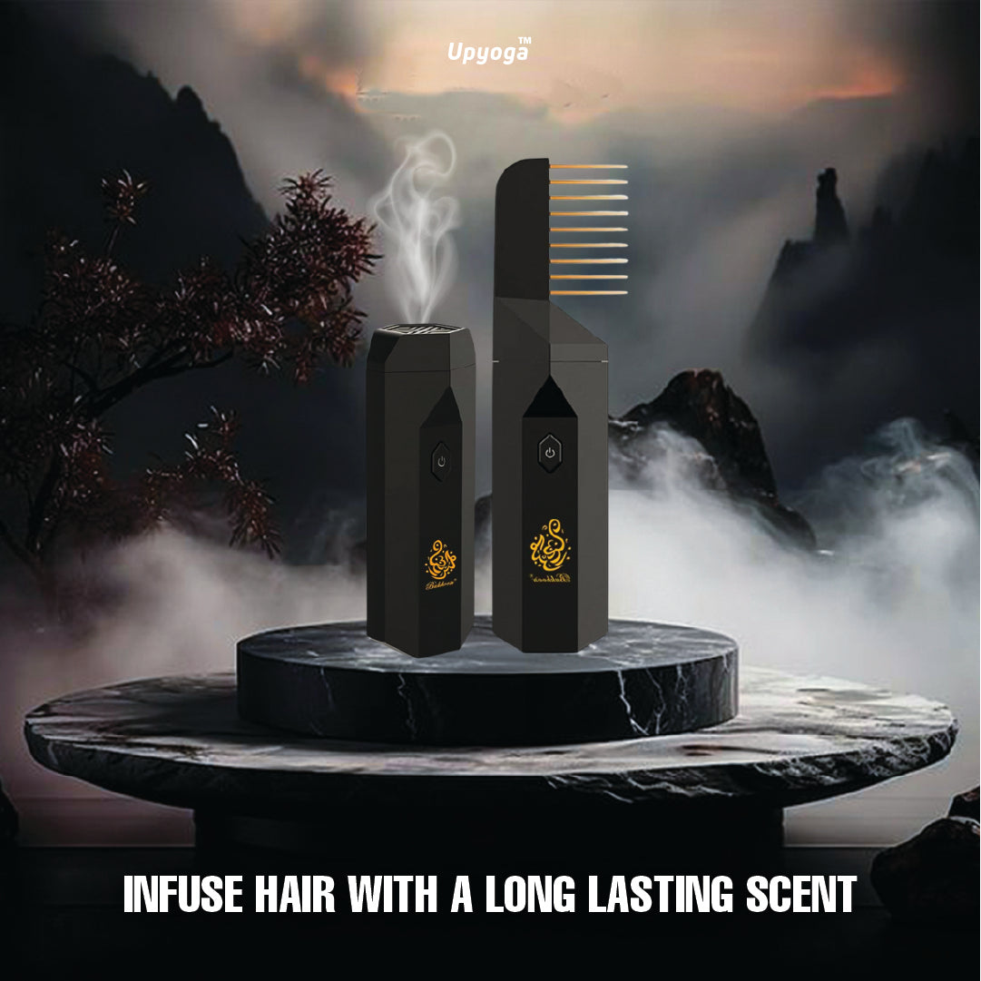 2 in 1 Hair Comb Incense Burner & Home Diffuser | 1 Year Warranty | Rechargeable | Bakhoor Included