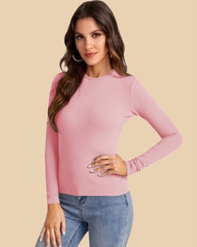 Round Neck Long Sleeves Top