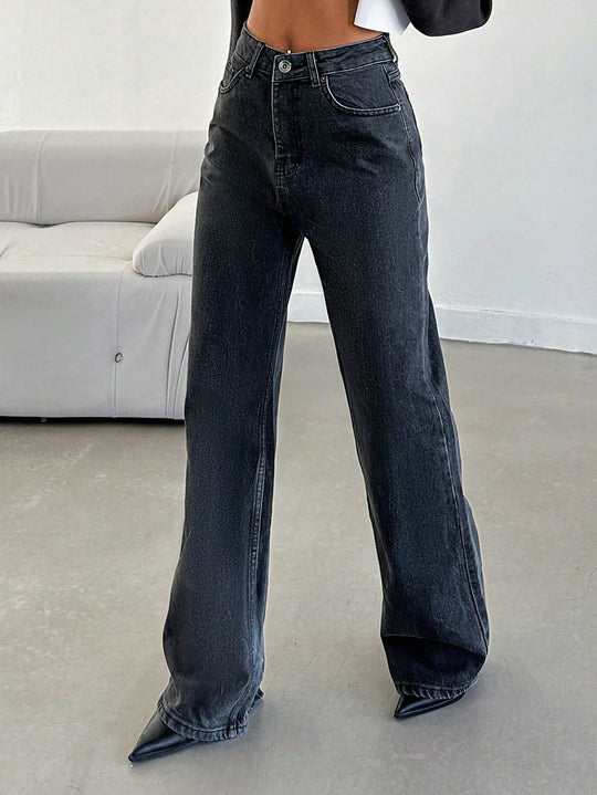 Deep Night Blue Wide Leg Jeans