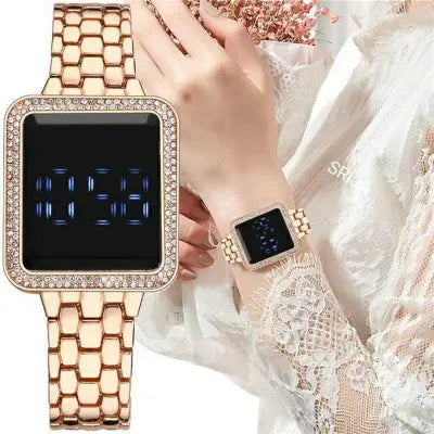 Luxury Stylish Touch Screen Diamond Watch For Ladies