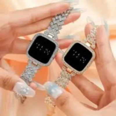 Luxury Stylish Touch Screen Diamond Watch For Ladies