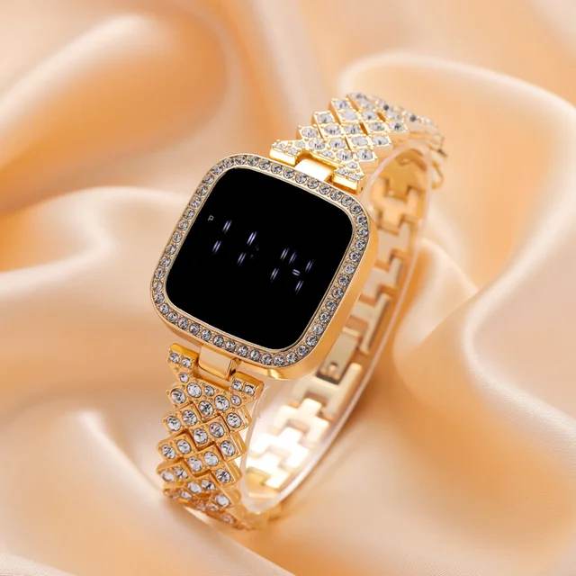 Luxury Stylish Touch Screen Diamond Watch For Ladies