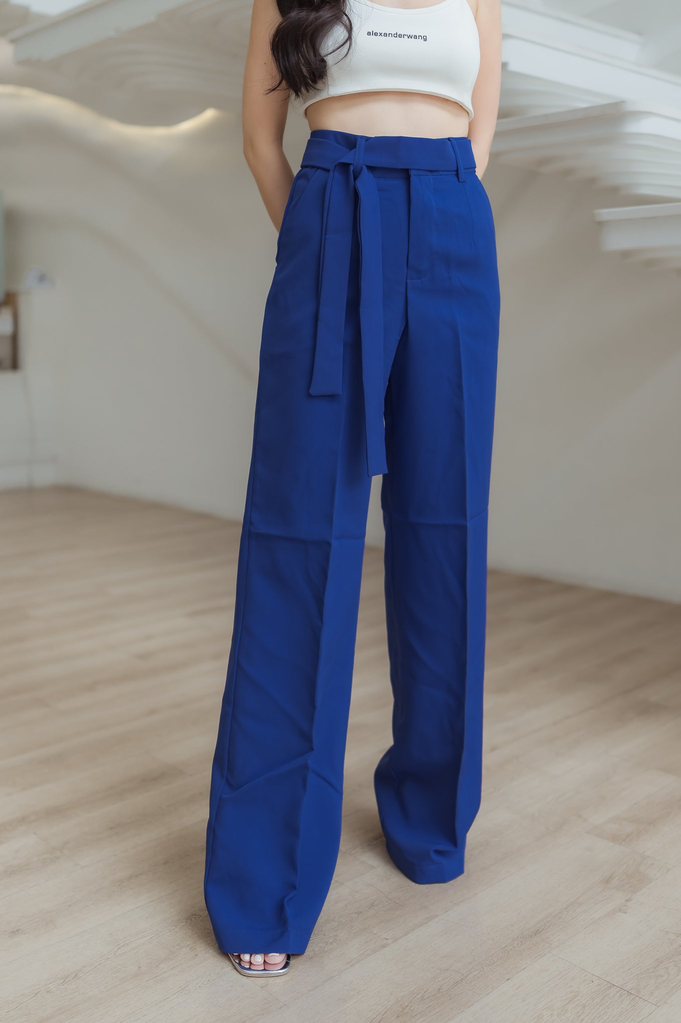 Tie Around High Waist Pants