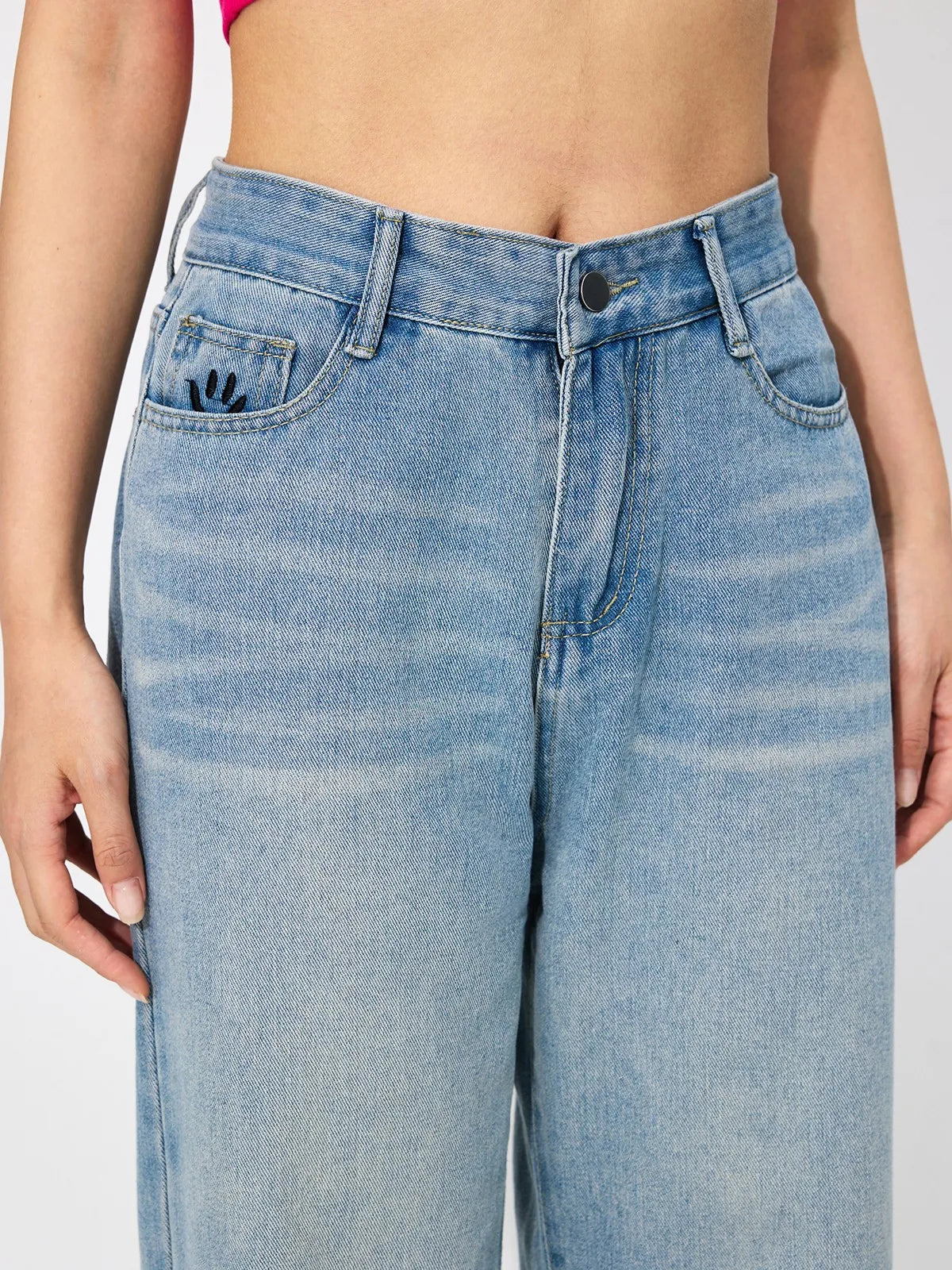 High Waist Straight Leg Jeans