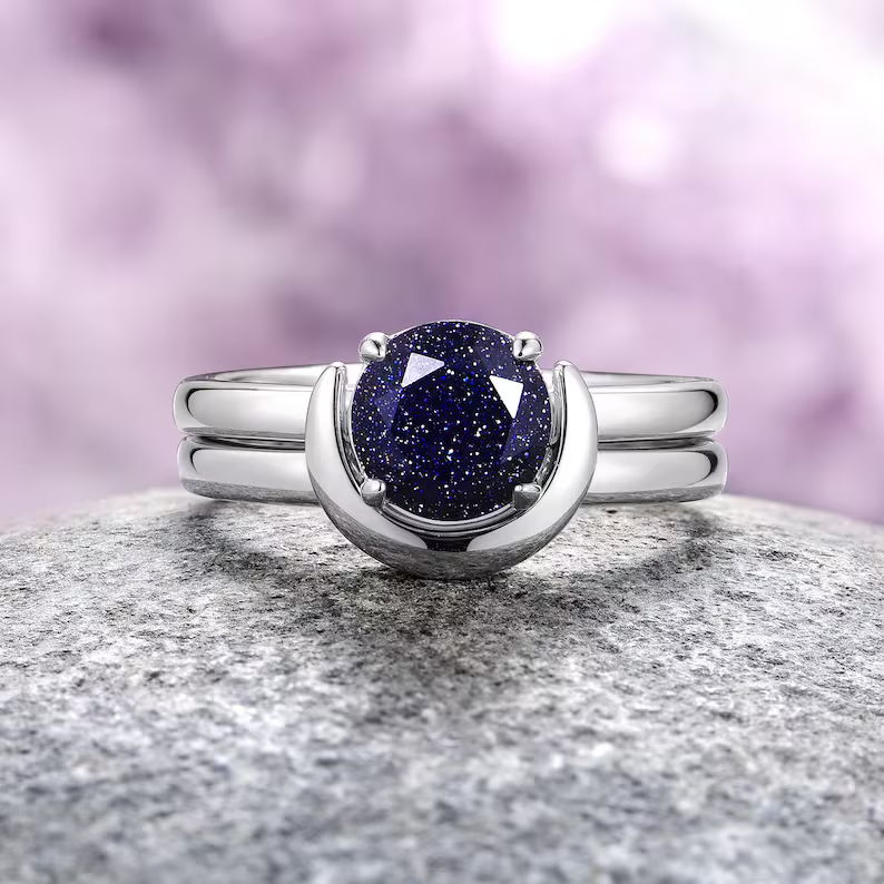 Starry Night Moon Ring