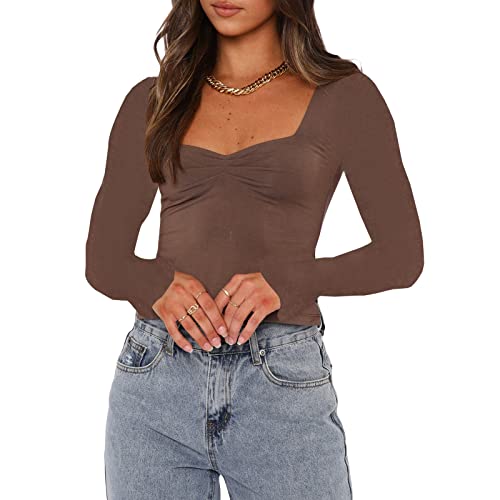 Combo Of 2 Women's Fashion Crop Solid Long Sleeve Basic Top