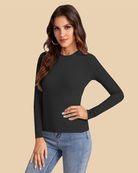 Round Neck Long Sleeves Top