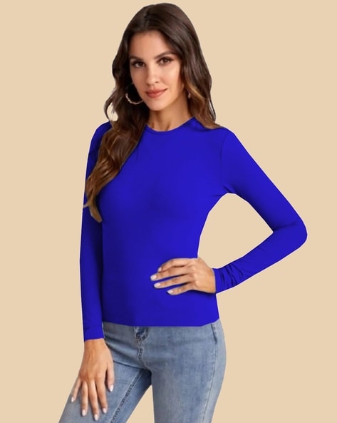 Round Neck Long Sleeves Top