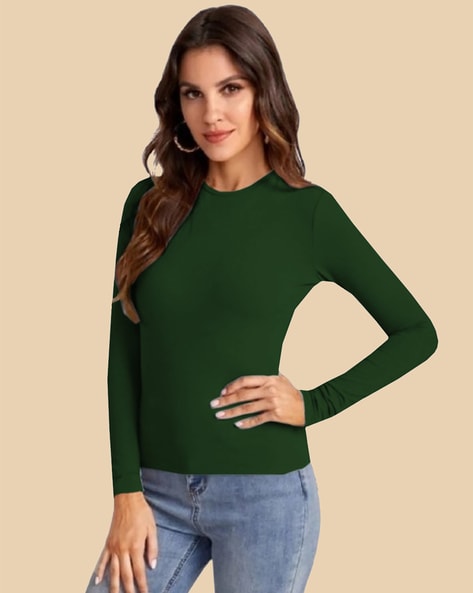 Round Neck Long Sleeves Top