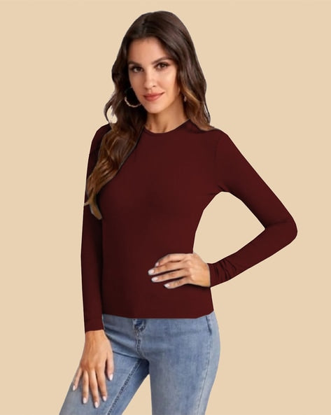 Round Neck Long Sleeves Top