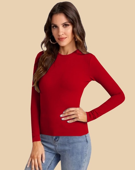 Round Neck Long Sleeves Top