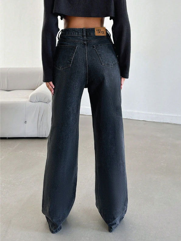 Deep Night Blue Wide Leg Jeans