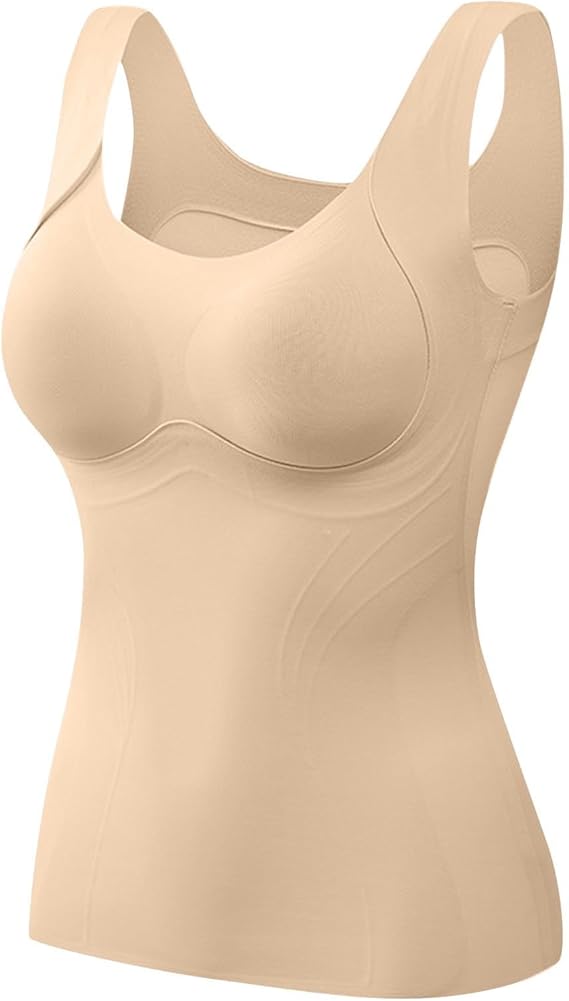 Women's Thermal Underwear Tank Top with Bulit-in-Bra