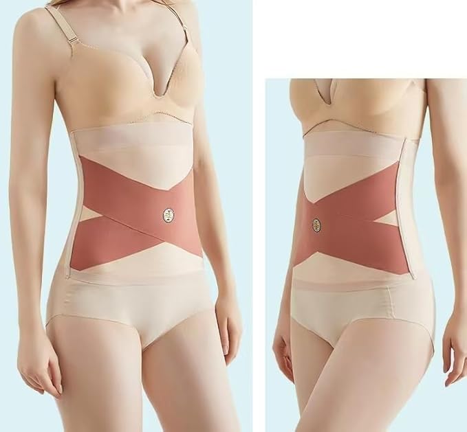 HEADBUTT High Waist Body Shaper Girdle Tummy Control, Mesh Cross Belt for Women, Breathable Slimming Shaper