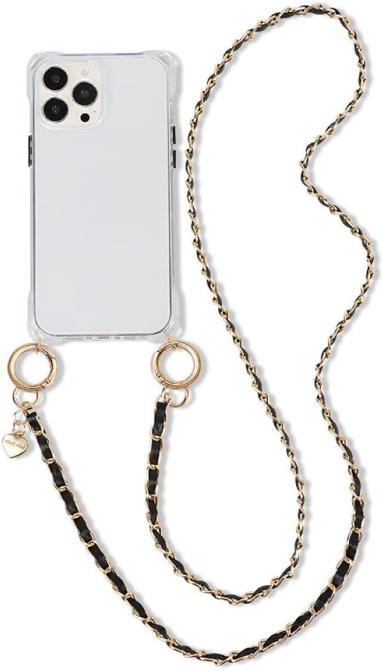 Combo of 2 Beige Phone Case + Gold-Plated Crossbody Chain