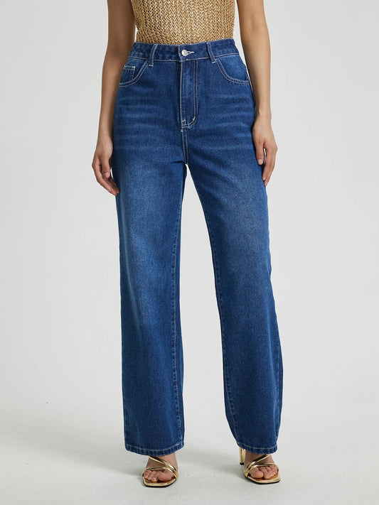 High Waist Straight Leg Jeans