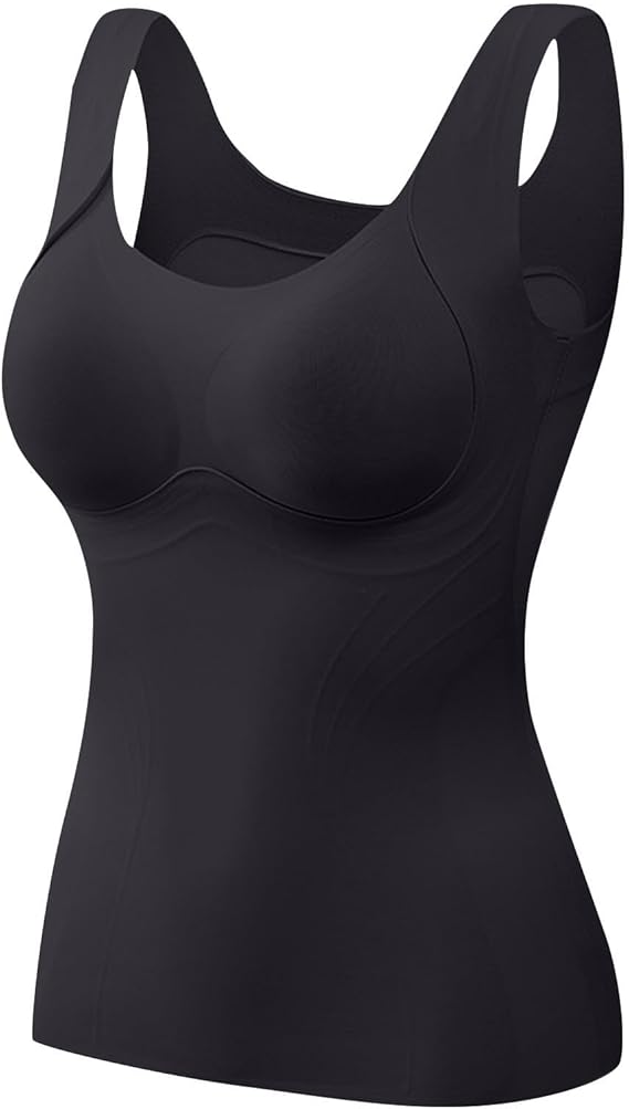 Women's Thermal Underwear Tank Top with Bulit-in-Bra