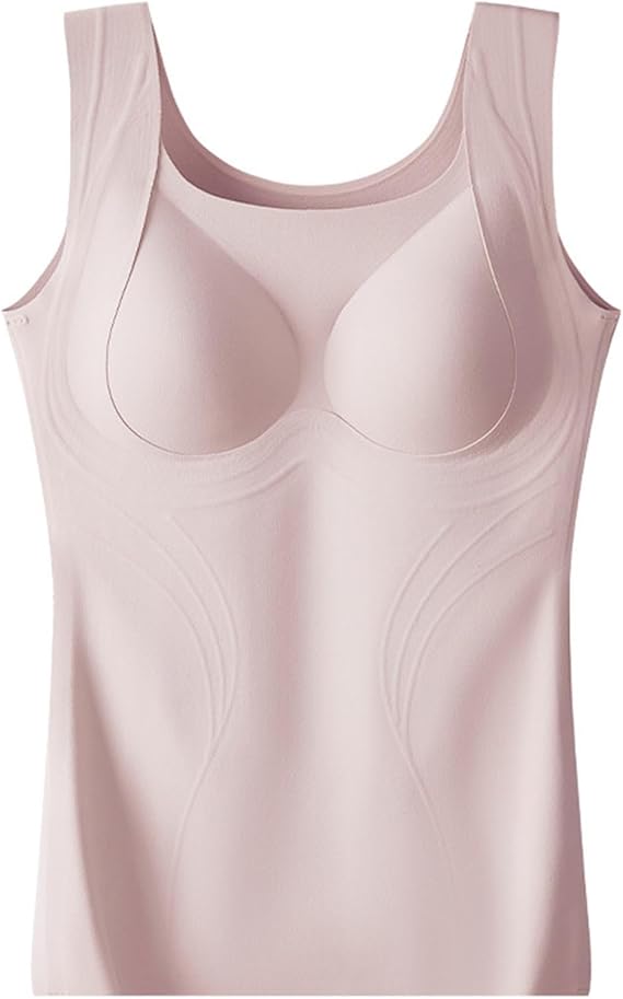 Women's Thermal Underwear Tank Top with Bulit-in-Bra