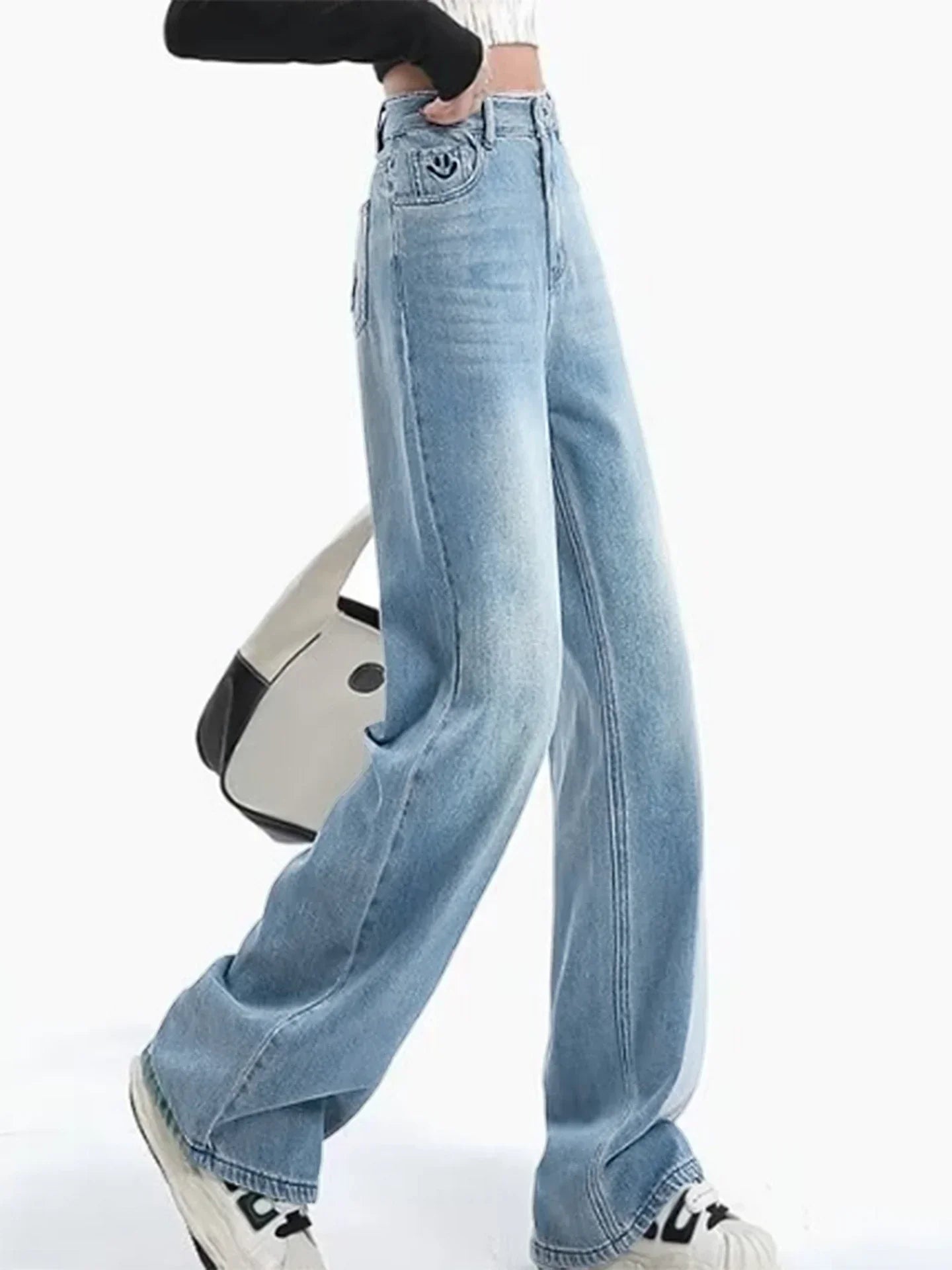 High Waist Straight Leg Jeans