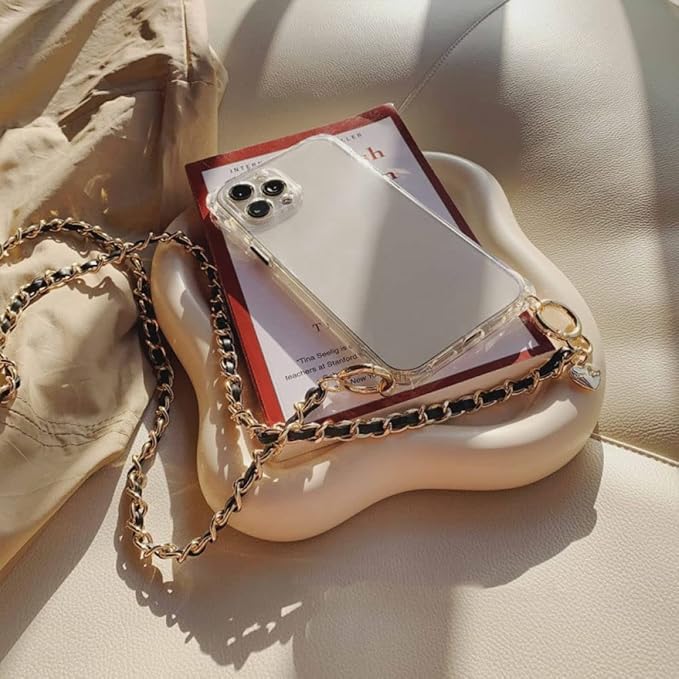 Combo of 2 Beige Phone Case + Gold-Plated Crossbody Chain