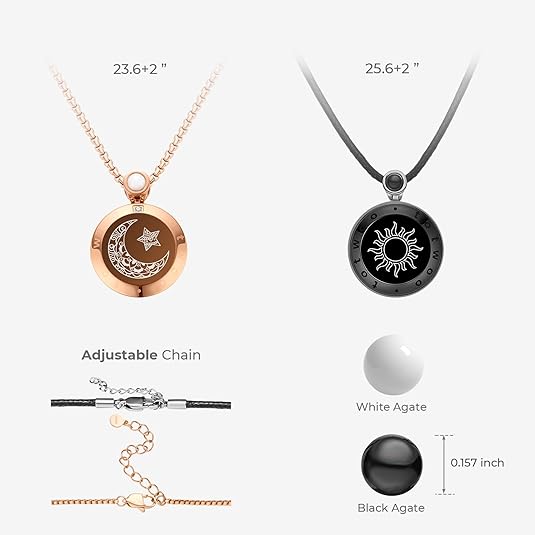 Totwoo Long Distance Touch Necklace| Vibration & Light Up Smart Necklace for Long Distance Relationship Gifts