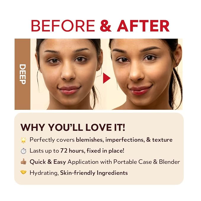 BUY 1 GET 1 FREE Korean Red Cushion Foundation | Japan's No.1 Choice for Glass skin, Long-Lasting, Lightweight, Buildable Coverage, Semi-Matte