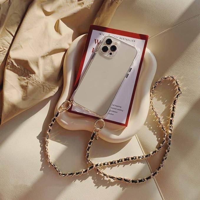 Combo of 2 Beige Phone Case + Gold-Plated Crossbody Chain