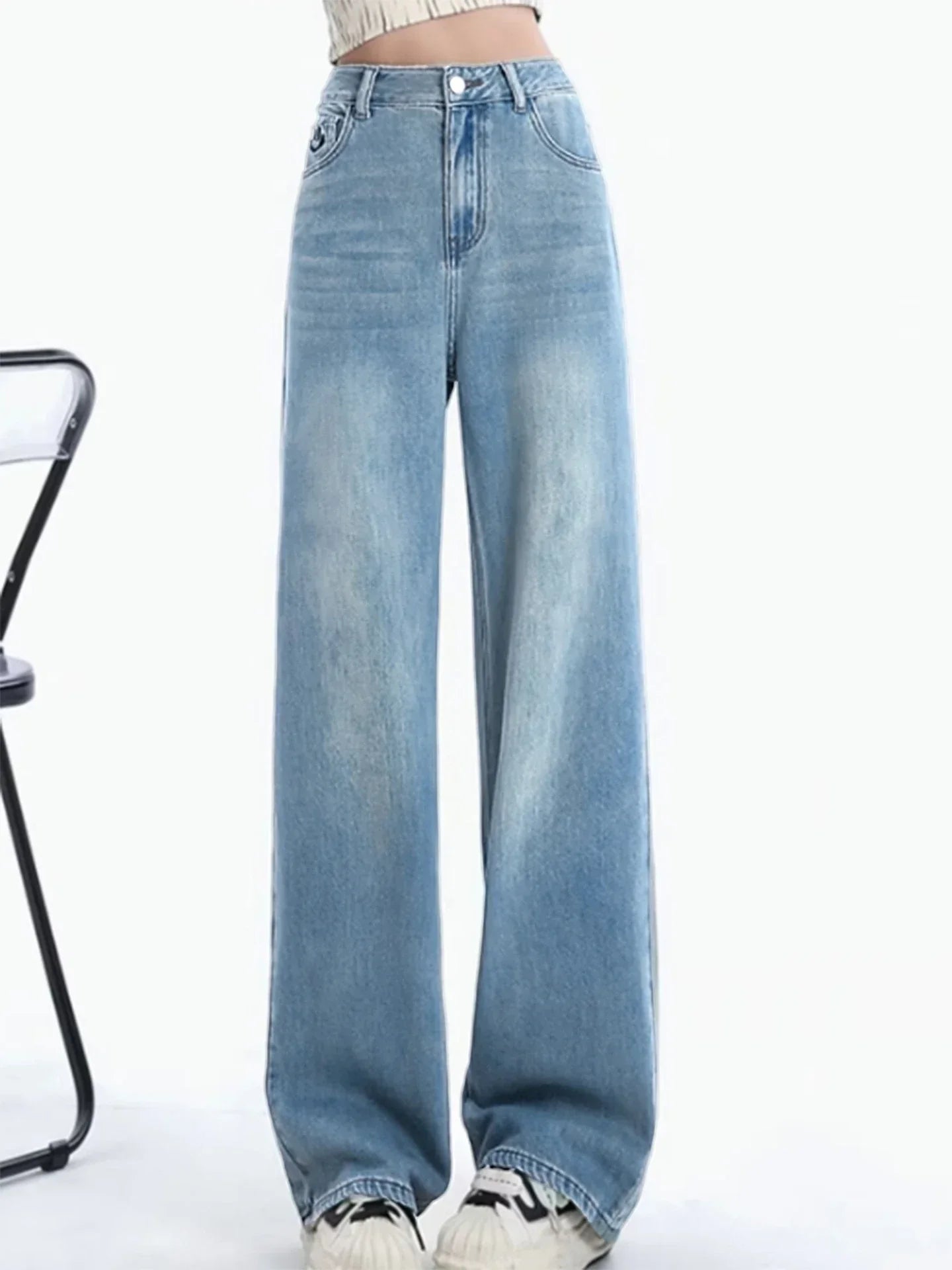 High Waist Straight Leg Jeans