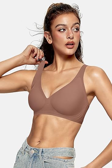 OEAK Women`s Deep V Bras Comfortable Bras