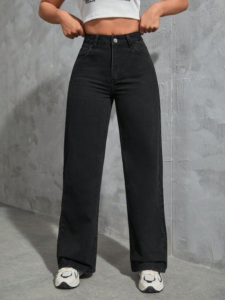 Women Regular High Rise Black Jeans