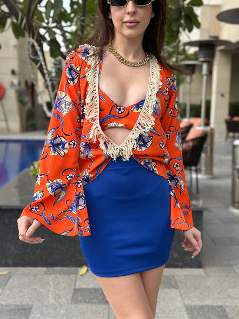 Beach Vibe Orange Co-ordinates Dress