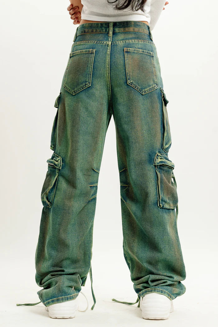 acid street style cargo jeans