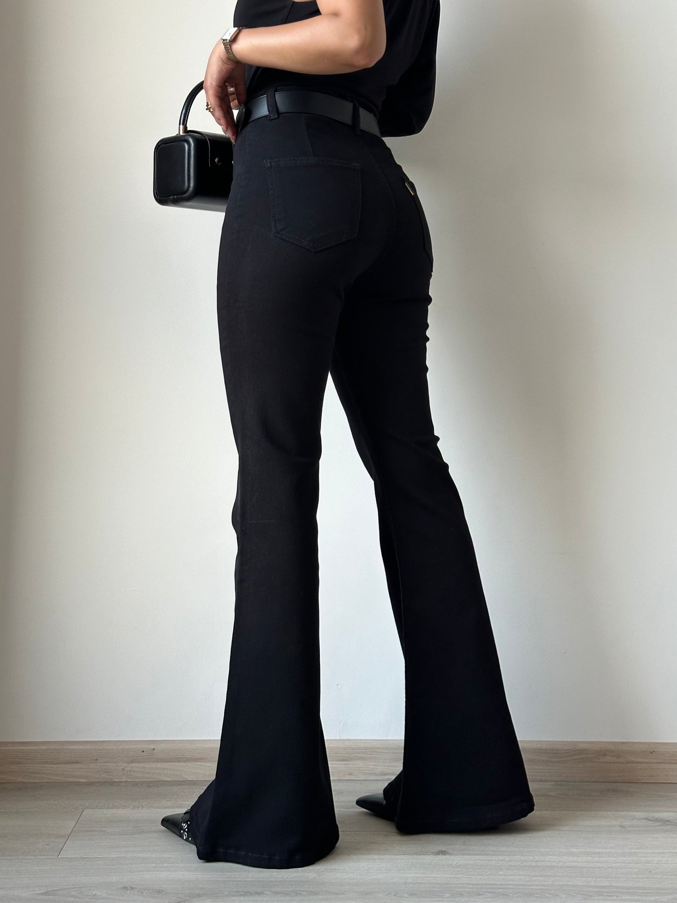 Black Ultra High Rise Flare Jeans