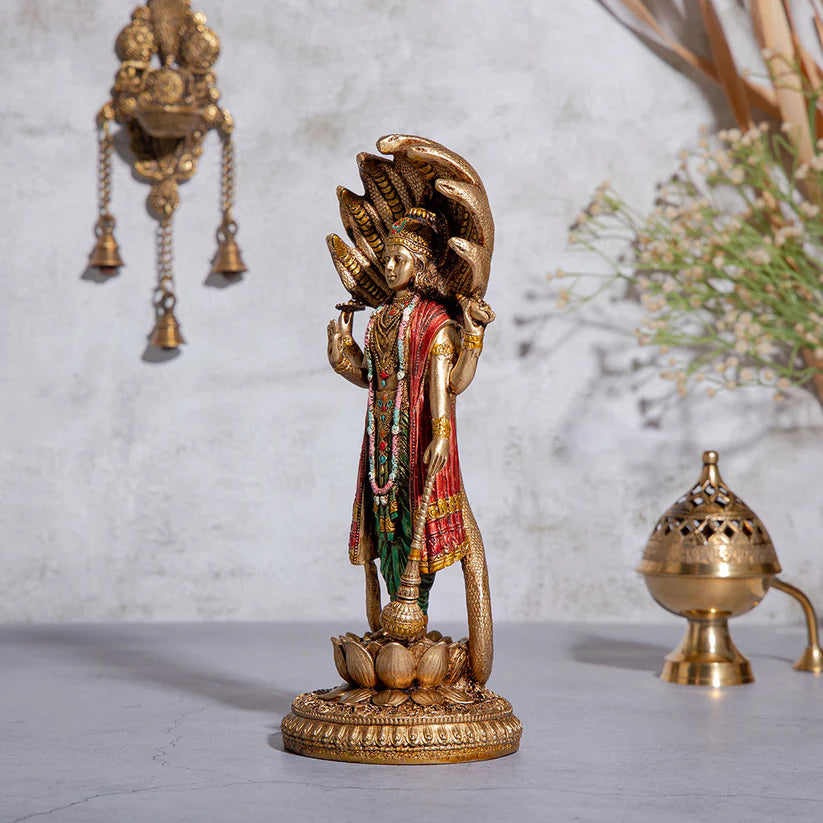 Lord Vishnu Standing Antique Idol (12 Inch)