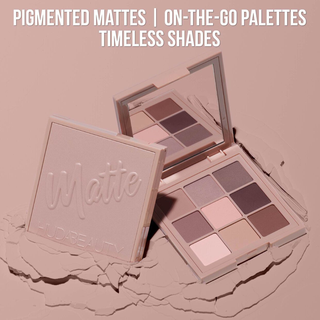 Huda Beauty Cool Matte Obsessions Eyeshadow Palette + Rosy Kiss Lip & Cheek Stain Combo