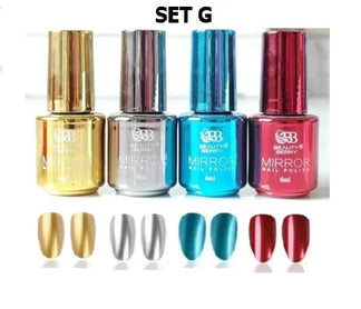 Metallic Mirror Finish Glass Nail Polish (Pack Of 12)